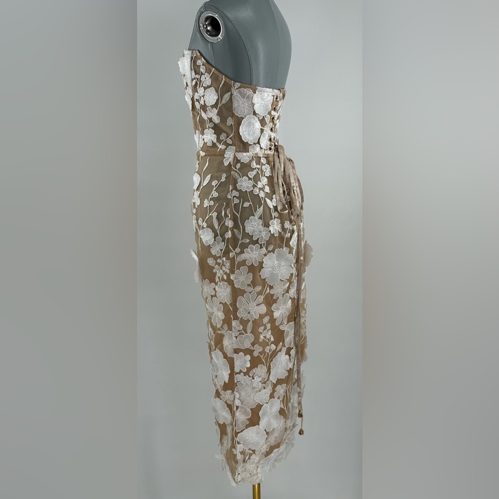 🆕 BRONX & BANCO 🧿 NWOT Jasmine Blanc Corset Midi Dress, Sz L US 8 - Picture 8 of 17